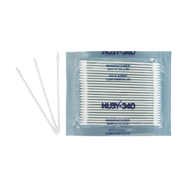 HUBY 3インチ 工業用綿棒(先端コーン型/ハードシャープポイントスリム)BBー013MB (8000本入) BB-013MB（直送品）