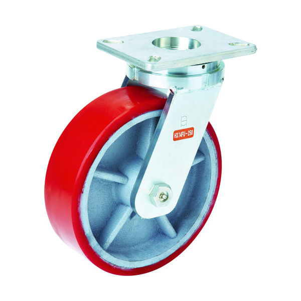 OH スーパーストロングキャスター HXシリーズ 超重荷重用 ウレタン車 自在車 車輪径150mm 許容荷重750kg HX14FU-150（直送品）