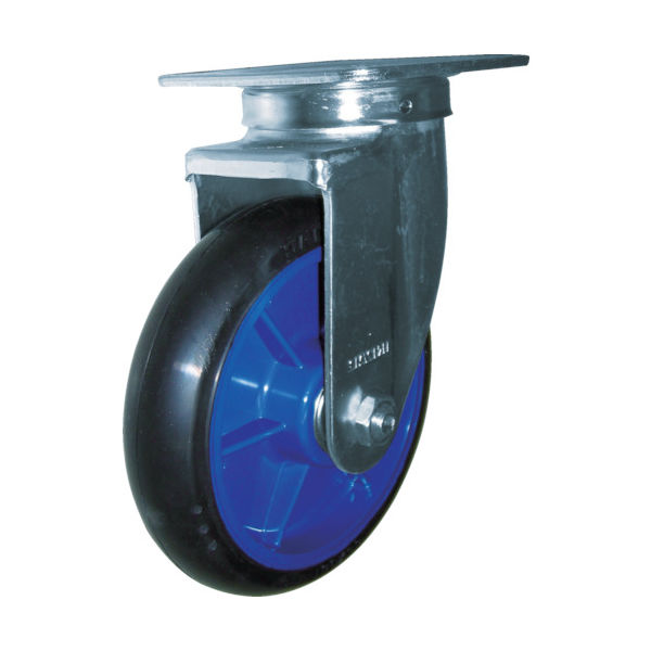 プレート式キャスター（ナイロンホイールゴム車） 自在 _2