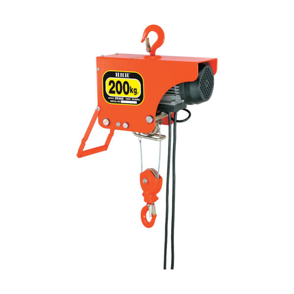 スリーエッチ HHH 電気ホイスト 200kg 揚程6m ZS200 1台 327-7461（直送品）
