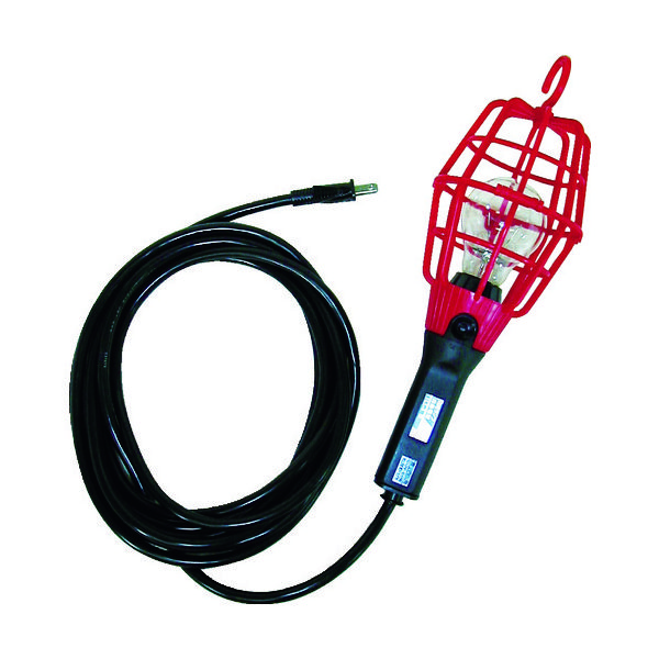 畑屋製作所 ハタヤ 補助コードランプ 60W耐震電球付 電線10m ランプガード赤 ILI-10R 1台(1個) 370-3461（直送品）