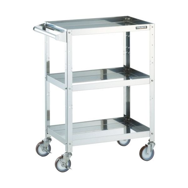 トラスコ中山 TRUSCO ステンレスワゴン クリーンラビット 100φウレタン車SUS金具ハンドル付 CRB-963HSU100 1台（直送品）