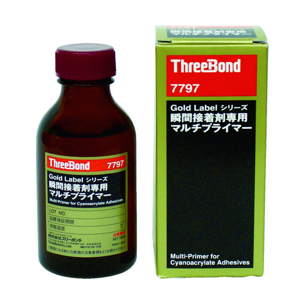 スリーボンド THREEBOND 硬化促進剤 瞬間接着剤用プライマー TB7797 100ml 透明(7797AF) 1本 374-8821（直送品）