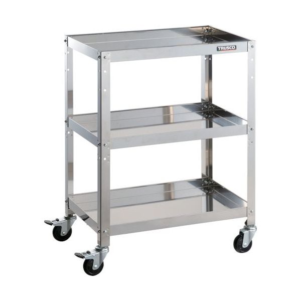 トラスコ中山 TRUSCO ステンレスワゴン クリーンラビット 75φゴム車鉄金具 600×400×H810 3段 CRB-863 1台（直送品）