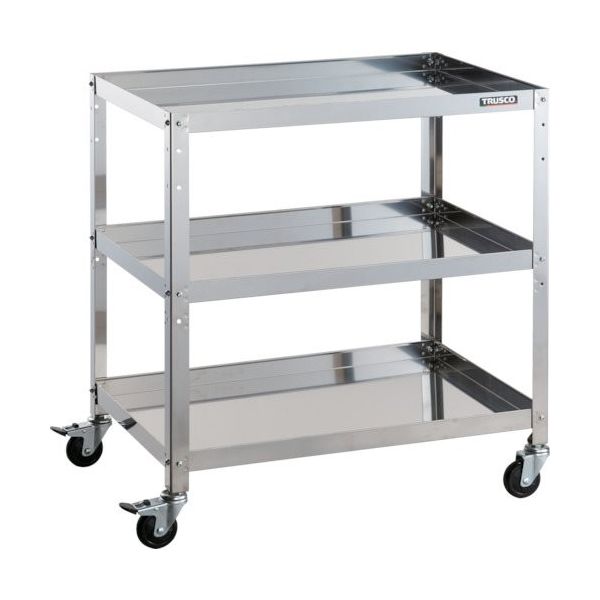 トラスコ中山 TRUSCO ステンレスワゴン クリーンラビット 75φゴム車鉄金具 750×500×H810 3段 CRB-873 1台（直送品）