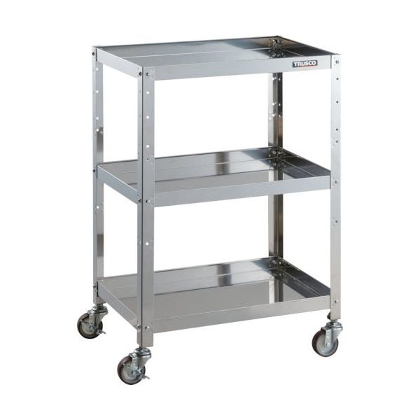 TRUSCO ステンレスワゴン クリーンラビット 75φウレタン車SUS金具 600×400×H880 3段 CRB-963SU 1台（直送品）