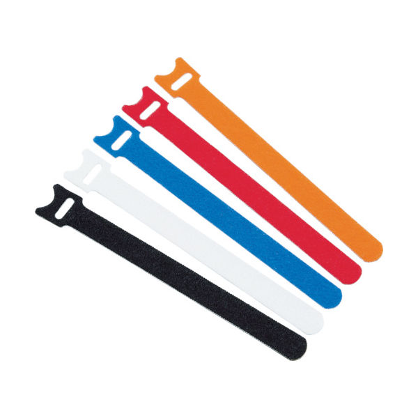 トラスコ中山 TRUSCO マジックバンド 超薄型 ストラップ 20cm 白 (5本入) MKSH-2520-W 1袋(5本)（直送品）