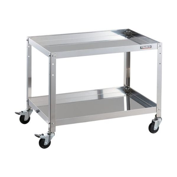 トラスコ中山 TRUSCO ステンレスワゴン クリーンラビット 75φゴム車鉄金具 750×500×H600 2段 CRB-672 1台（直送品）