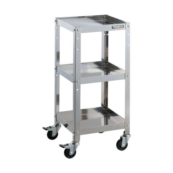 トラスコ中山 TRUSCO ステンレスワゴン クリーンラビット 75φゴム車鉄金具 360×360×H810 3段 CRB-833 1台（直送品）