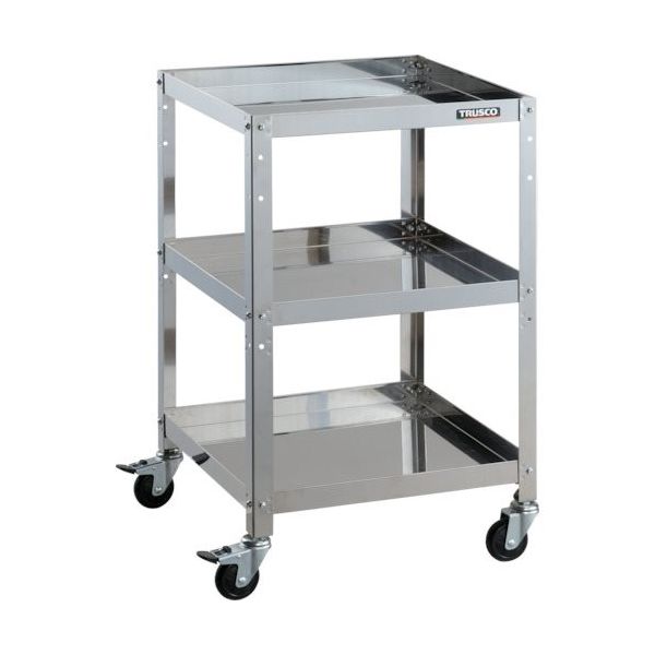 トラスコ中山 TRUSCO ステンレスワゴン クリーンラビット 75φゴム車鉄金具 500×500×H810 3段 CRB-853 1台（直送品）