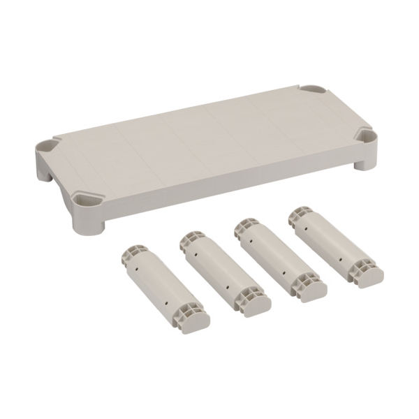 トラスコ中山 TRUSCO プラ棚用 棚板セット軽量型 脚付 800X350 TPT-234S 1セット 374-7107（直送品）