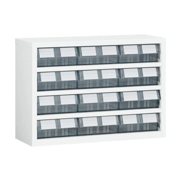 トラスコ中山 TRUSCO パーツケース 横型バンラックケースM型 854X307XH609 3列4段 W TM-64BWN 1台（直送品）