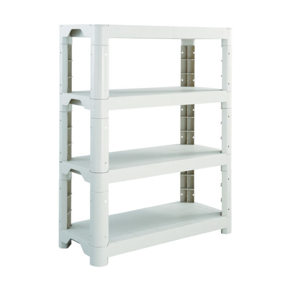 トラスコ中山 TRUSCO プラ棚軽量型 高さ1002ー4段タイプ コーナーキャップ4個付 TPT-K3234C 1台 374-7221（直送品）