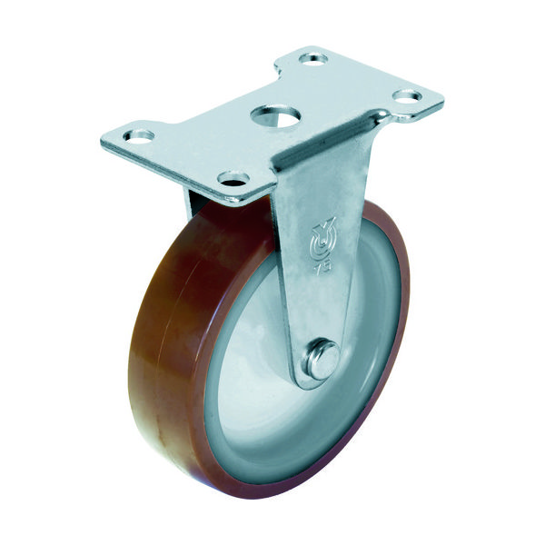 ユーエイ プレート式 固定 キャスター ウレタン 車輪径75mm Eタイプ ER型 取付寸法56×28 ER-75UR 1個（直送品）