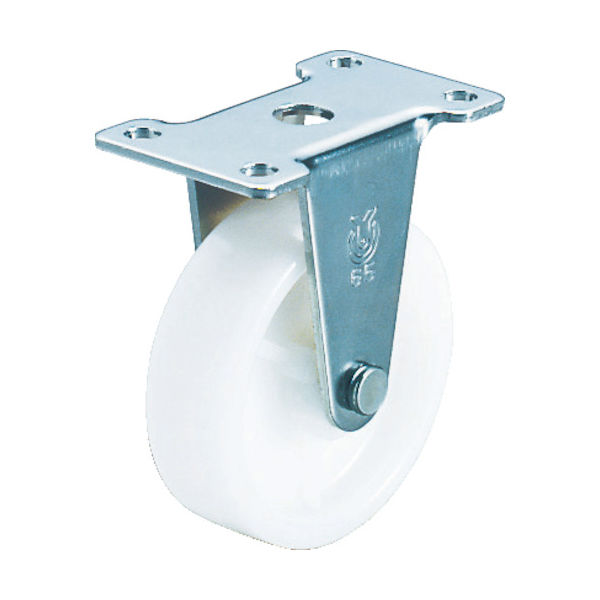 ユーエイ プレート式 固定 キャスター ナイロン 車輪径75mm Eタイプ ER型 取付寸法56×28 ER-75N 1個 379-6221（直送品）