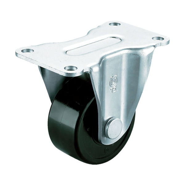 ユーエイ プレート式 固定 低床キャスター フェノール 車輪径65mm Hタイプ HR型 取付寸法91×47 HR-65PB 1個（直送品）