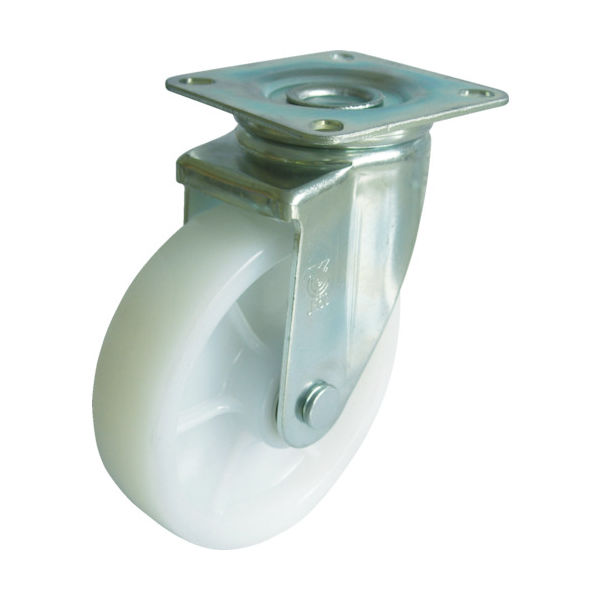 ユーエイ プレート式 自在 キャスター ナイロン 車輪径130mm Jタイプ J2型 取付寸法80×80(75×75) NJ2-130 1個（直送品）