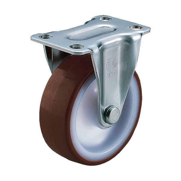 ユーエイ プレート式 固定 キャスター ウレタン 車輪径65mm Gタイプ GR型 取付寸法55×28 GR-65UR 1個（直送品）