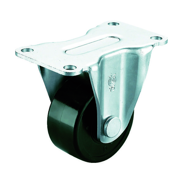 ユーエイ プレート式 固定 低床キャスター フェノール 車輪径75mm Hタイプ HR型 取付寸法103×52 HR-75PB 1個（直送品）