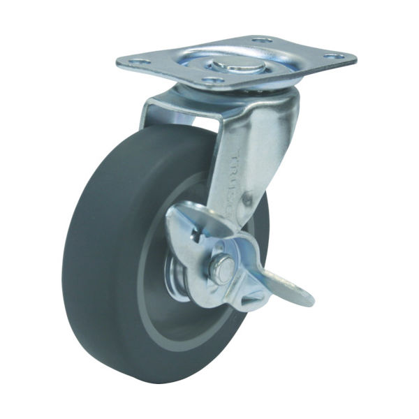 トラスコ中山 TRUSCO ルートバンメッシュタイプ用自在ストッパー付キャスターΦ75EL車 TYE-75ELS 1個 389-9519（直送品）