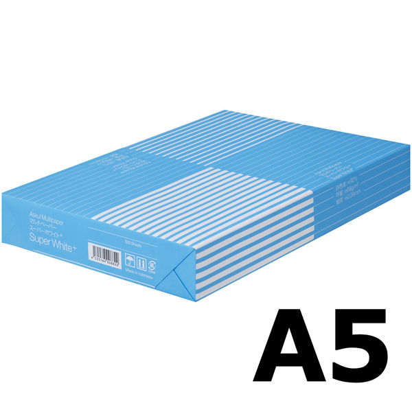 コピー用紙　マルチペーパー　スーパーホワイト+　A5 1冊（500枚入）　高白色　アスクル オリジナル