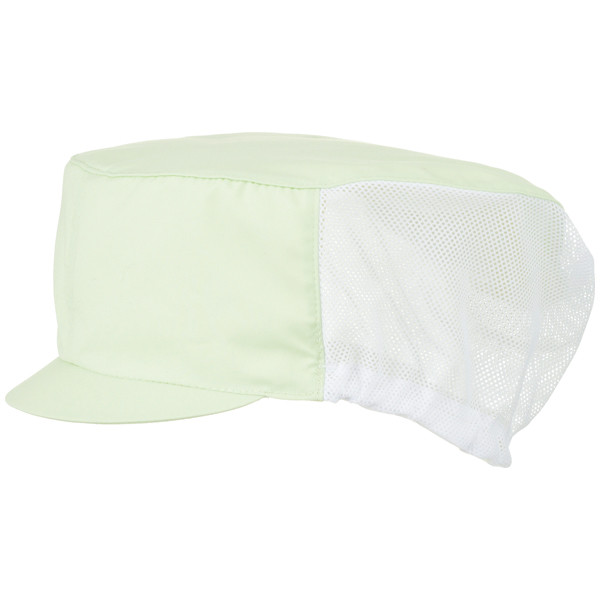 【衛生帽子】 KAZEN ネット付キャップ ミント APK484-C2 ミントグリーン フリー(最大65cm) 1袋（2枚入）