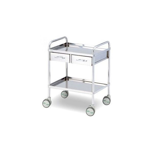 アズワン 枠付き回診車(2段) 603×453×787mm W6045W 1台 0-5443-11（直送品）