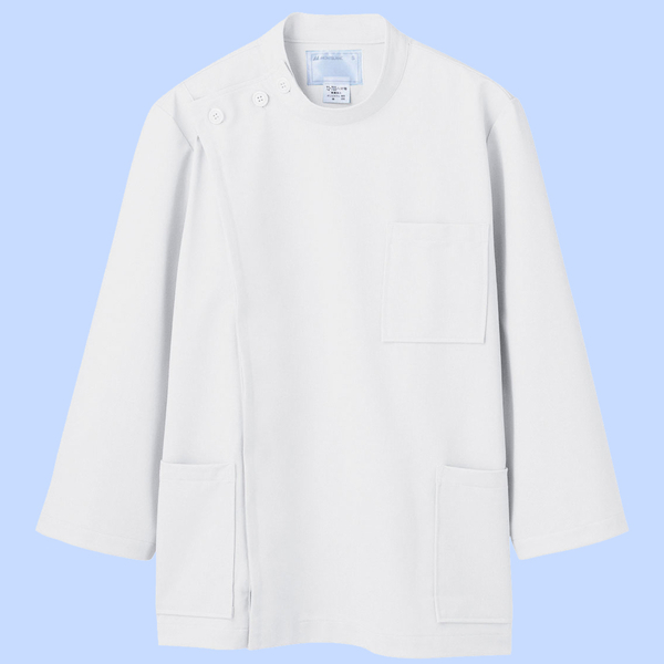 住商モンブラン メンズケーシー（8分袖 医務衣） ホワイト M 72-701（直送品）
