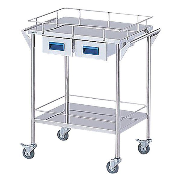 アズワン ストレージステンレスカート 2段 ブルー (幅600mm/引き出し2個) CHS-2H 1台 8-7466-01（直送品）