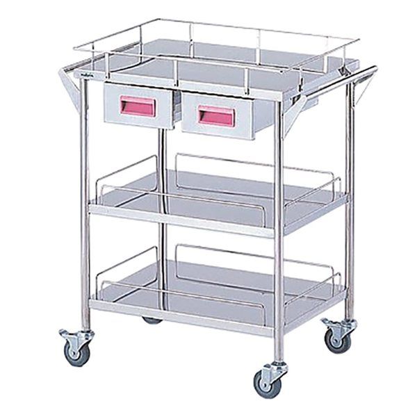 アズワン ストレージステンレスカート 3段 ピンク (幅600mm/引き出し2個) CHS-3H-P 1台 8-2529-02（直送品）