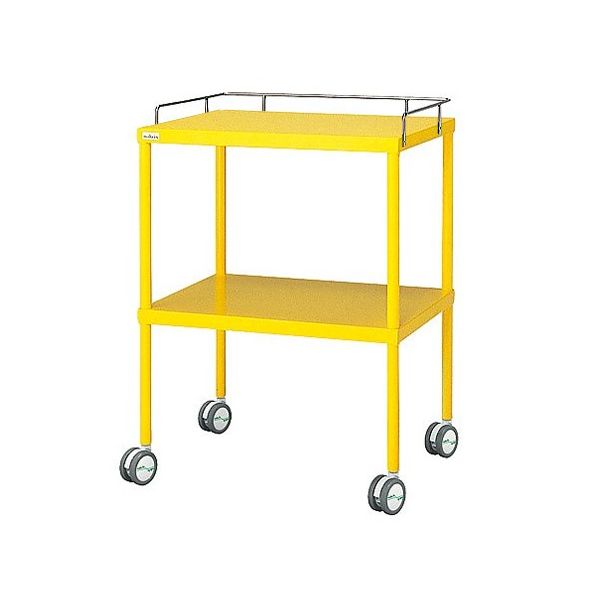 アズワン カラフル回診車 手摺付 イエロー 616×450×842mm 0-210-05 1台（直送品）
