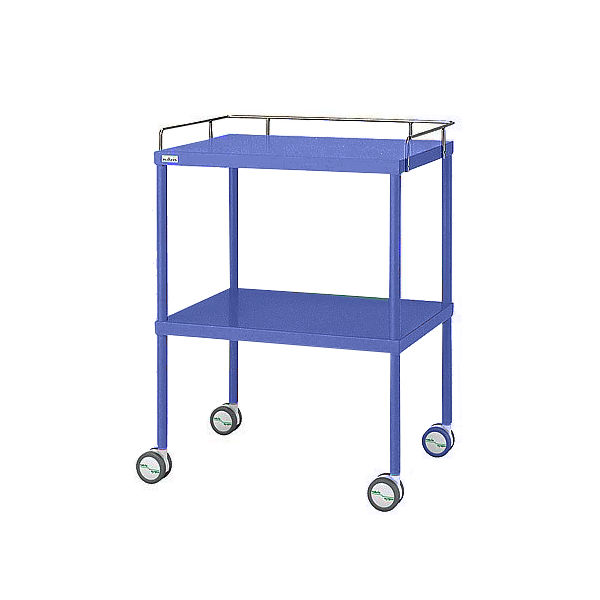 アズワン カラフル回診車 手摺付 ブルー 616×450×842mm 0-210-11 1台（直送品）