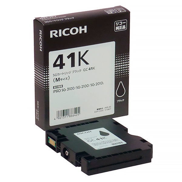 リコー（RICOH） 純正インク GC41K ブラック 515807 1個 - アスクル