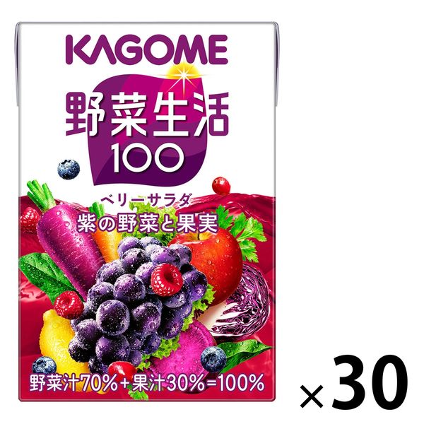 【紙パック】【野菜ジュース】カゴメ　野菜生活100 ベリーサラダ　100ml　1箱（36本入）