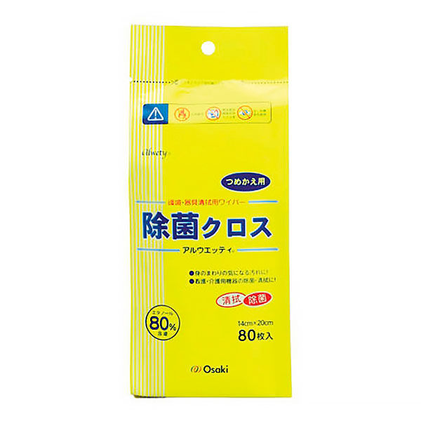 オオサキメディカル　アルウエッティ除菌クロス　詰替用　1袋（80枚入）