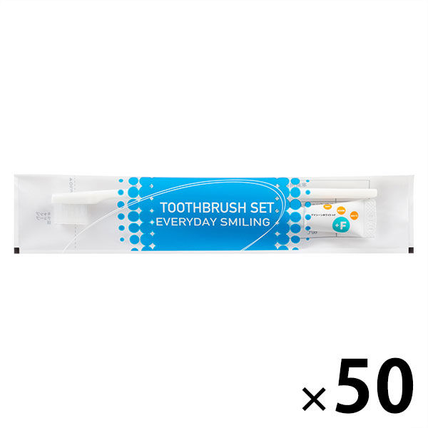 業務用ハブラシセット 使い捨て歯ブラシ コンパクト ホワイト S3600-09 1箱（50本入）アイテック - アスクル