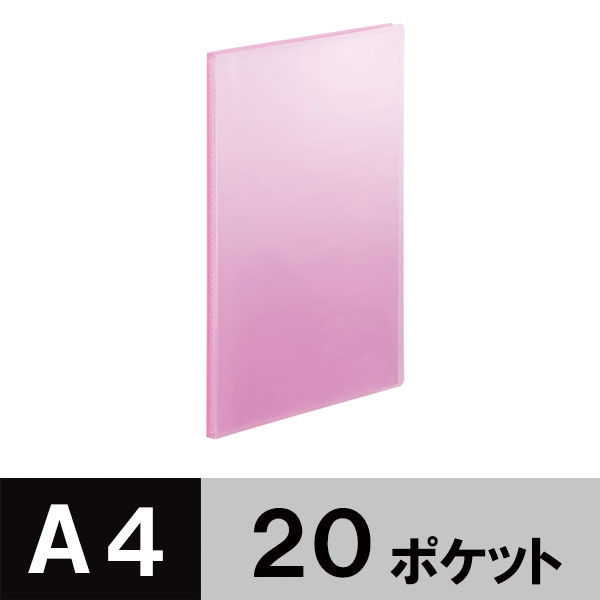 ぽん　ピンクS10 ピンクM20 ピンクL30 送料込み アスクル クリアファイル A4タテ 20ポケット 10冊 透明表紙