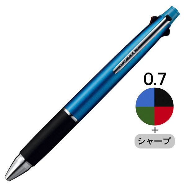 ジェットストリーム4&1 多機能ペン 0.7mm ライトブルー軸 水色 4色+