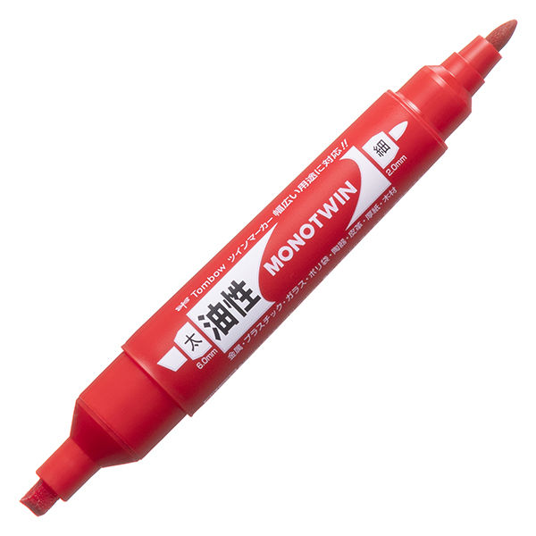 トンボ鉛筆【MONO】油性ツインマーカー モノツインE 赤 OD-TME25 5本