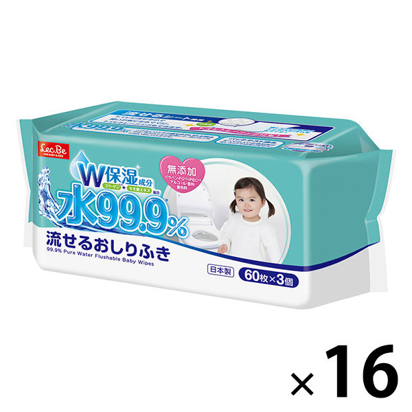 おしりふき mama bear 60枚入り×3セット トイレに流せる - おむつ用品