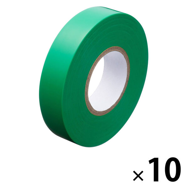 現場のチカラ ビニールテープ 緑 幅19mm×長さ20m アスクル 1パック（10巻入）  オリジナル