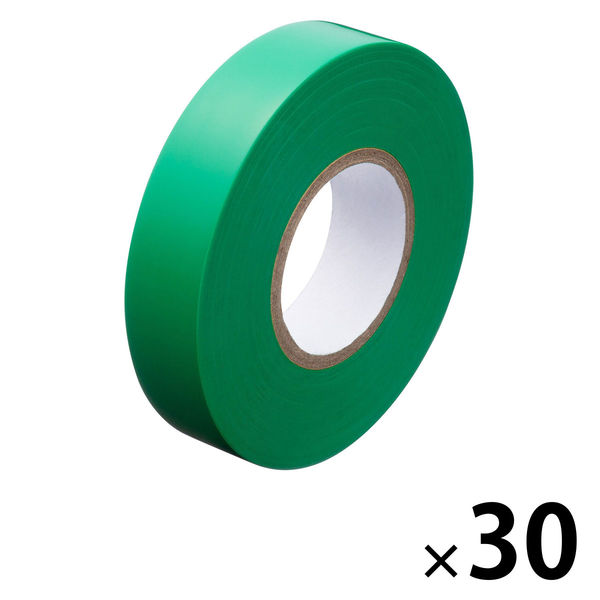 現場のチカラ ビニールテープ 緑 幅19mm×長さ20m アスクル 1セット（30巻入）  オリジナル