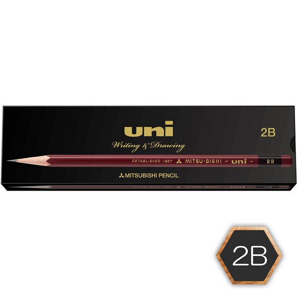 鉛筆 ユニ 紙箱 2B UK2B 1ダース（12本入）三菱鉛筆 uni - アスクル