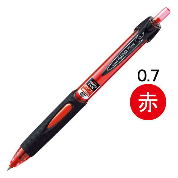三菱鉛筆(uni) 加圧ボールペン パワータンク スタンダード 0.7mm 赤インク SN200PT07.15 - アスクル