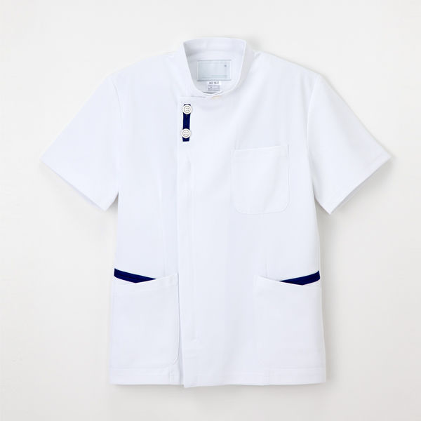 ナガイレーベン 男子上衣 （メンズジャケット） 医療白衣 半袖 Tロイヤルブルー S HO-1637（取寄品）
