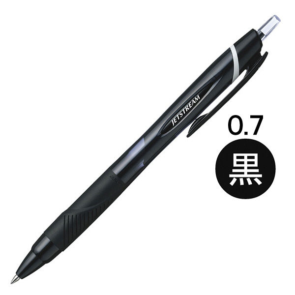 油性ボールペン ジェットストリーム単色 0.7mm 黒軸 黒インク 2本 SXN 