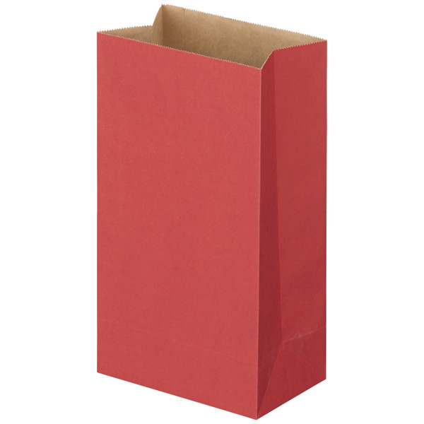 「現場のチカラ」カラー角底袋　赤　6号　1袋（500枚入）　スーパーバッグ
