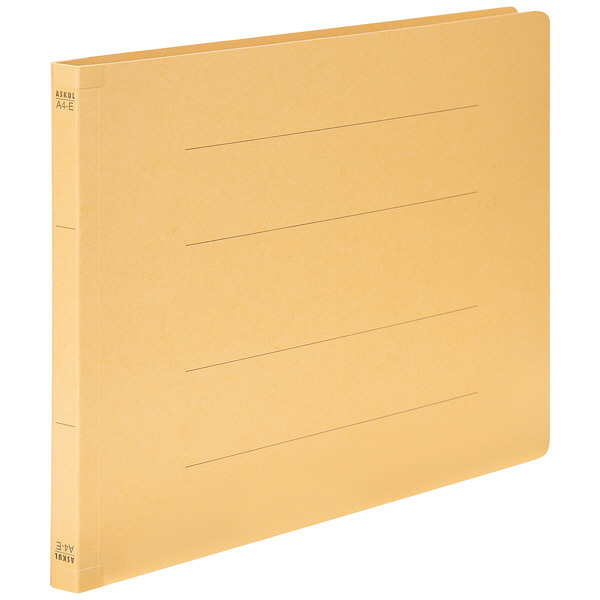 フラットファイル　背補強　A4ヨコ　10冊　イエロー　アスクル  オリジナル