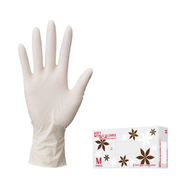 使い捨て手袋 ニトリルグローブ ホワイト 粉なし 100枚入り Sサイズ 26 