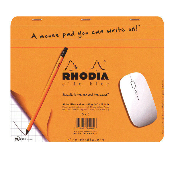 RHODIA（ロディア） クリックブロック マウスパッド 19×23 オレンジ cf194100